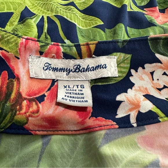 Tommy Bahama Clara Dress XL Blue Green Floral Tropical Faux Wrap Cruise Vacation - Picture 6 of 6